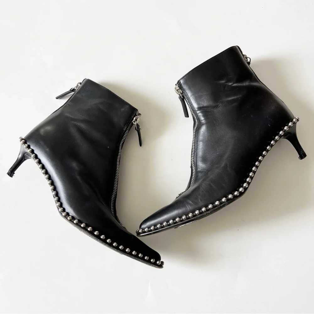 Alexander Wang Eri Studded Leather Ankle Boots In Black
